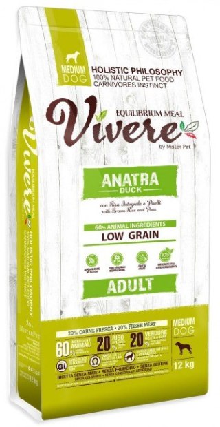 Vivere Vivere Dog Medium Adult Duck 12kg