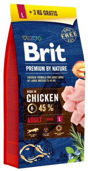 Brit Brit Premium By Nature Adult L Large 18kg (15+3kg gratis)