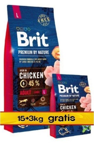 Brit Brit Premium By Nature Adult L Large 18kg (15+3kg gratis)