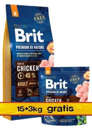 Brit Brit Premium By Nature Adult M Medium 18kg (15+3kg gratis)