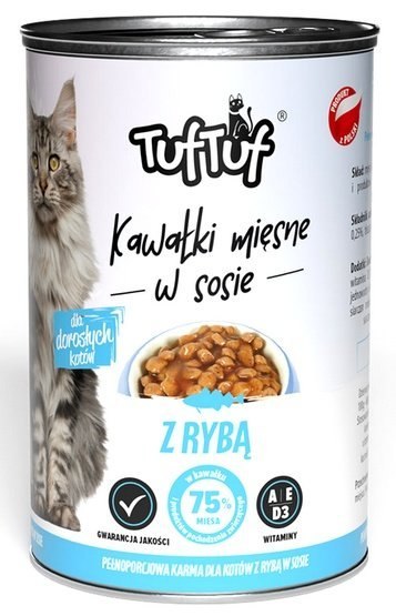 Bult TUF TUF Kawałki mięsne z rybą dla kota puszka 415g