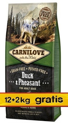 Carnilove Carnilove Dog Duck & Pheasant Adult - kaczka i bażant 14kg (12+2kg gratis)