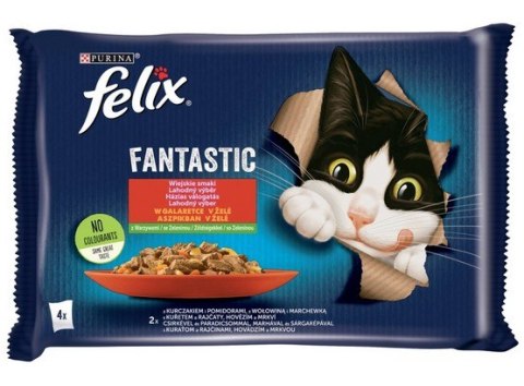 Felix Fantastic Felix Fantastic Wiejskie Smaki wołowina/kurczak w galaretce saszetki 4x85g