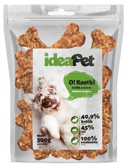 IdeaPet IdeaPet Kostki królik z ryżem 9cm 500g