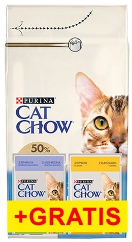 Purina Cat Chow Purina Cat Chow 3in1 z indykiem 1,5kg + saszetki 2x85g gratis