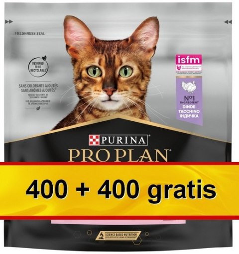 Purina Pro Plan Purina Pro Plan Cat Adult Delicate Digestion z indykiem 800g (400+400g gratis)