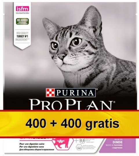 Purina Pro Plan Purina Pro Plan Cat Adult Delicate Digestion z indykiem 800g (400+400g gratis)