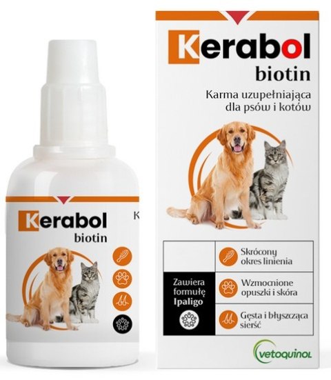 Vetoquinol Vetoquinol Biowet Pet Line Kerabol - krople na poprawę sierści 20ml