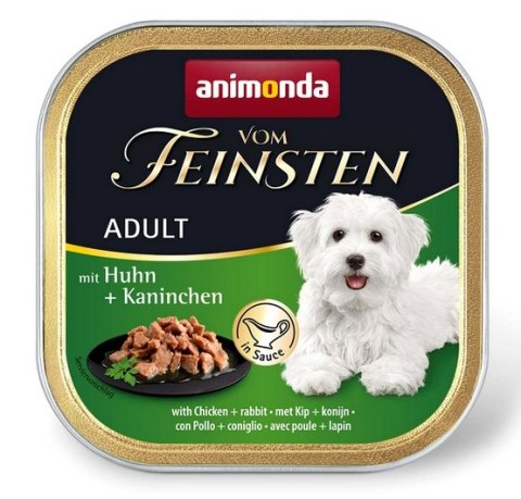 Animonda vom Feinsten Animonda vom Feinsten Dog Adult Kurczak i Królik w sosie tacka 150g