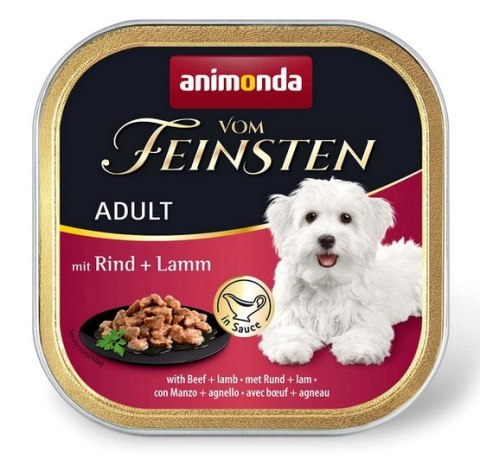 Animonda vom Feinsten Animonda vom Feinsten Dog Adult Wołowina i Jagnięcina w sosie tacka 150g