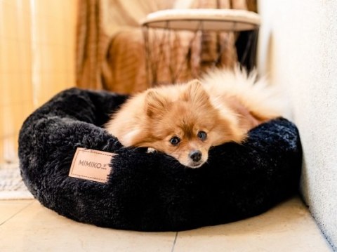 MIMIKO Pets MIMIKO Pets Legowisko Shaggy okrągłe L 60cm czarne