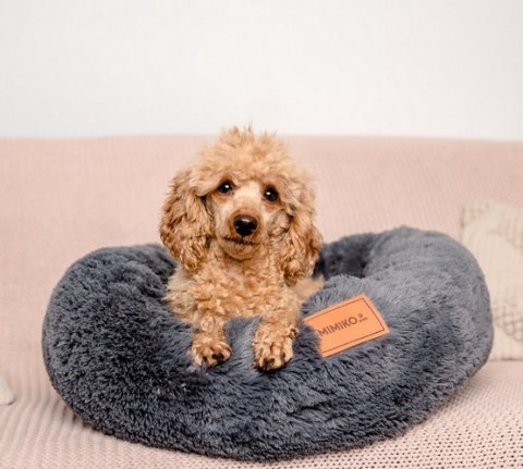 MIMIKO Pets MIMIKO Pets Legowisko Shaggy okrągłe L 60cm grafitowe MIMIKO Pets MIMIKO Pets Legowisko Shaggy okrągłe L 60cm grafitowe