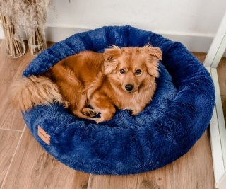 MIMIKO Pets MIMIKO Pets Legowisko Shaggy okrągłe XL 75cm chabrowe