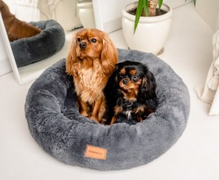 MIMIKO Pets MIMIKO Pets Legowisko Shaggy okrągłe XL 75cm grafitowe