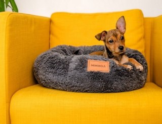 MIMIKO Pets MIMIKO Pets Legowisko Shaggy okrągłe M 45cm grafitowe