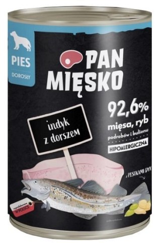 Pan Mięsko Pan Mięsko Karma mokra dla psa Indyk z dorszem puszka 400g