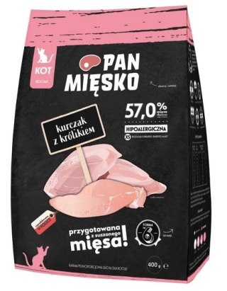 Pan Mięsko Pan Mięsko Karma sucha dla kociąt - kurczak i królik chrupki XS 400g