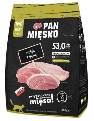 Pan Mięsko Pan Mięsko Karma sucha dla kota - indyk i gęś chrupki S 400g