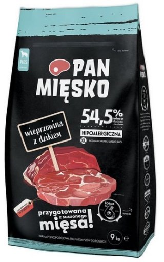 Pan Mięsko Pan Mięsko Karma sucha dla psa - wieprzowina i dzik chrupki XL 9kg