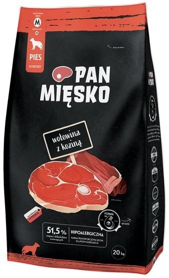 Pan Mięsko Pan Mięsko Karma sucha dla psa - wołowina i kozina chrupki M 20kg