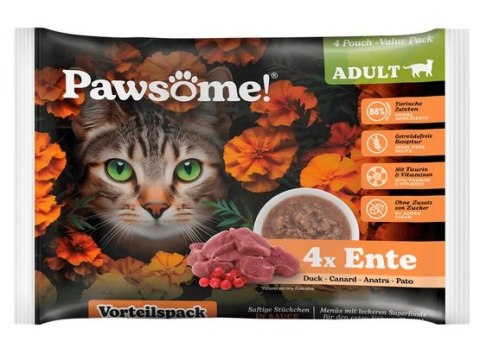 Pawsome Pawsome Adult Ente - kaczka saszetki 4x85g