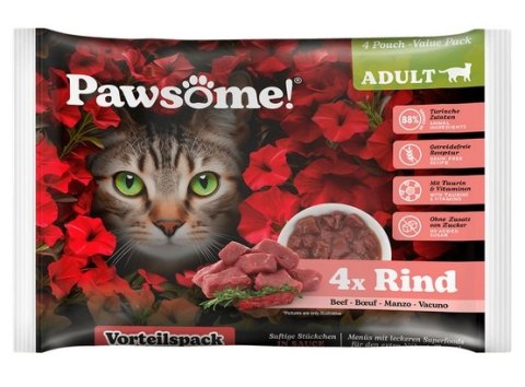 Pawsome Pawsome Adult Rind - wołowina saszetki 4x85g