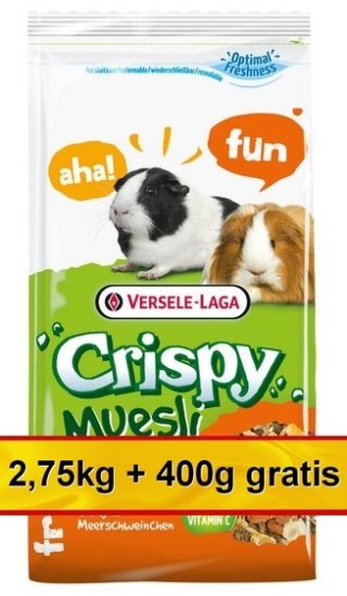 Versele-Laga Versele-Laga Crispy Muesli Guinea Pig - pokarm dla świnki morskiej 3,15kg (2,75+0,4kg gratis)