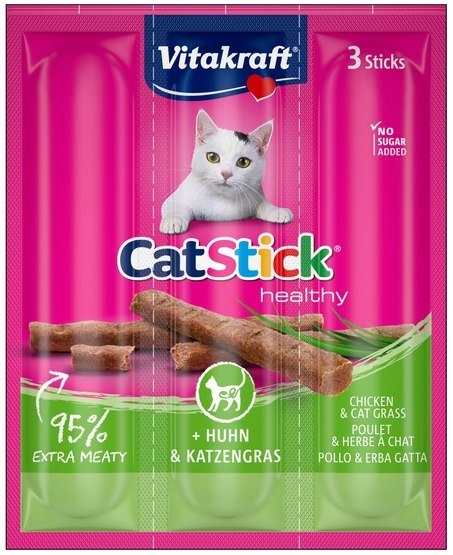 Vitakraft Vitakraft Cat Stick Classic kurczak + kocia trawa 3szt [58896]