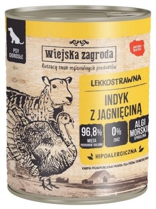 Wiejska Zagroda Wiejska Zagroda Indyk z jagnięciną puszka 800g