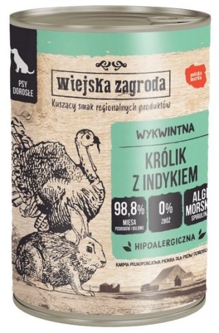 Wiejska Zagroda Wiejska Zagroda Królik z indykiem puszka 400g