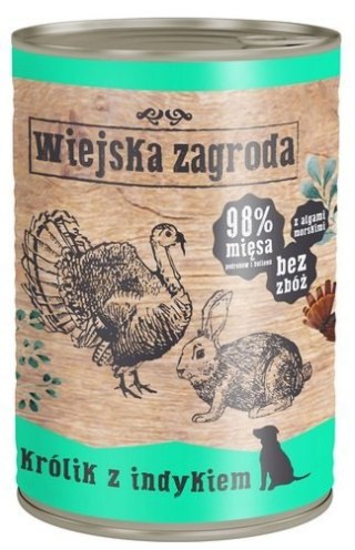 Wiejska Zagroda Wiejska Zagroda Królik z indykiem puszka 400g