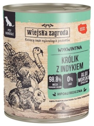 Wiejska Zagroda Wiejska Zagroda Królik z indykiem puszka 800g