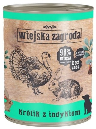 Wiejska Zagroda Wiejska Zagroda Królik z indykiem puszka 800g