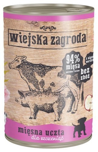 Wiejska Zagroda Wiejska Zagroda Mięsna uczta Puppy puszka 400g