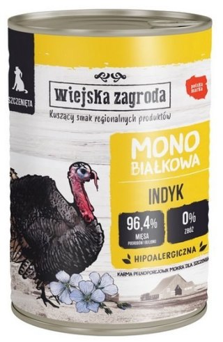 Wiejska Zagroda Wiejska Zagroda Monobiałkowa Indyk dla szczeniąt puszka 400g