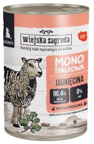 Wiejska Zagroda Wiejska Zagroda Monobiałkowa Jagnięcina dla szczeniąt puszka 400g