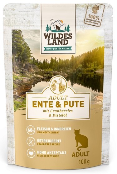 Wildes Land Wildes Land Cat Classic Adult Ente & Pute saszetka 100g Wildes Land Wildes Land Cat Classic Adult Ente & Pute saszetka 100g