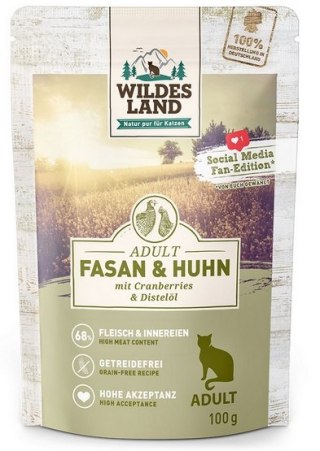 Wildes Land Wildes Land Cat Classic Adult Fasan & Huhn saszetka 100g