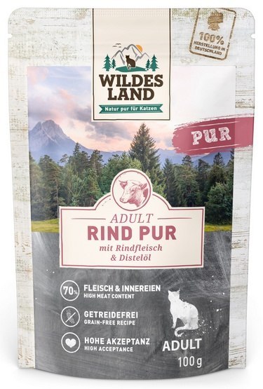 Wildes Land Wildes Land Cat Classic Adult Rind Pur saszetka 100g