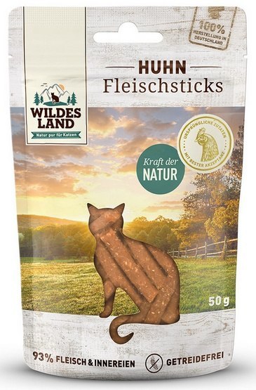 Wildes Land Wildes Land Cat Fleischsticks Huhn 50g Wildes Land Wildes Land Cat Fleischsticks Huhn 50g
