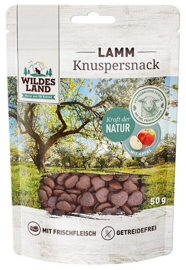 Wildes Land Wildes Land Cat Knuspersnack Lamm & Apfel 50g Wildes Land Wildes Land Cat Knuspersnack Lamm & Apfel 50g