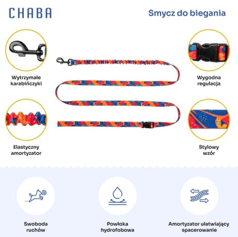 Chaba CHABA Smycz z amortyzatorem do biegania Story III L 25mm/280cm Aussie Chaba CHABA Smycz z amortyzatorem do biegania Story III L 25mm/280cm Aussie
