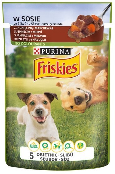 Friskies Friskies Dog Adult Jagnięcina i marchewka w sosie saszetka 85g Friskies Friskies Dog Adult Jagnięcina i marchewka w sosie saszetka 85g