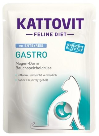 Kattovit Kattovit Feline Diet Gastro kaczka i ryż saszetka 85g