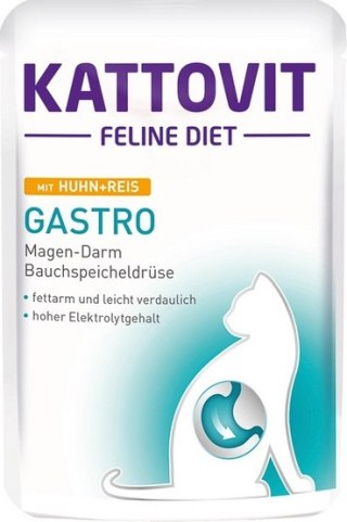 Kattovit Kattovit Feline Diet Gastro kurczak i ryż saszetka 85g