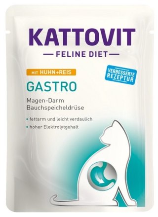 Kattovit Kattovit Feline Diet Gastro kurczak i ryż saszetka 85g