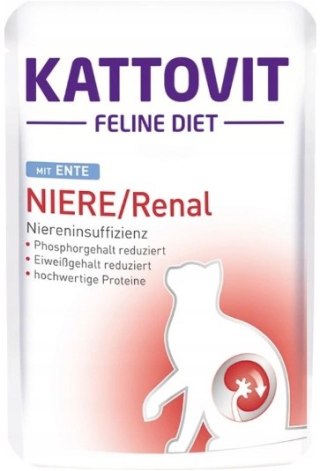 Kattovit Kattovit Feline Diet Niere/Renal kaczka saszetka 85g