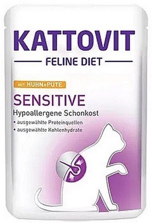 Kattovit Kattovit Feline Diet Sensitive kurczak i indyk saszetka 85g