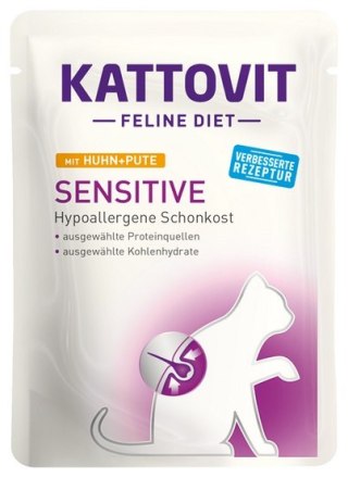 Kattovit Kattovit Feline Diet Sensitive kurczak i indyk saszetka 85g