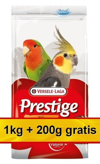 Versele-Laga Versele-Laga Prestige Big Parakeets średnia papuga (nimfa, nierozłączka) 1,2kg (1+0,2kg gratis)